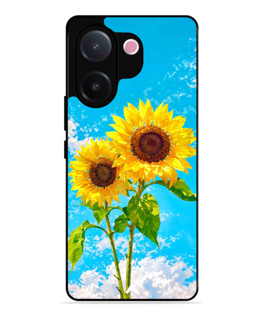Sunflower Metal Back Cover Phone Case for Vivo v60e