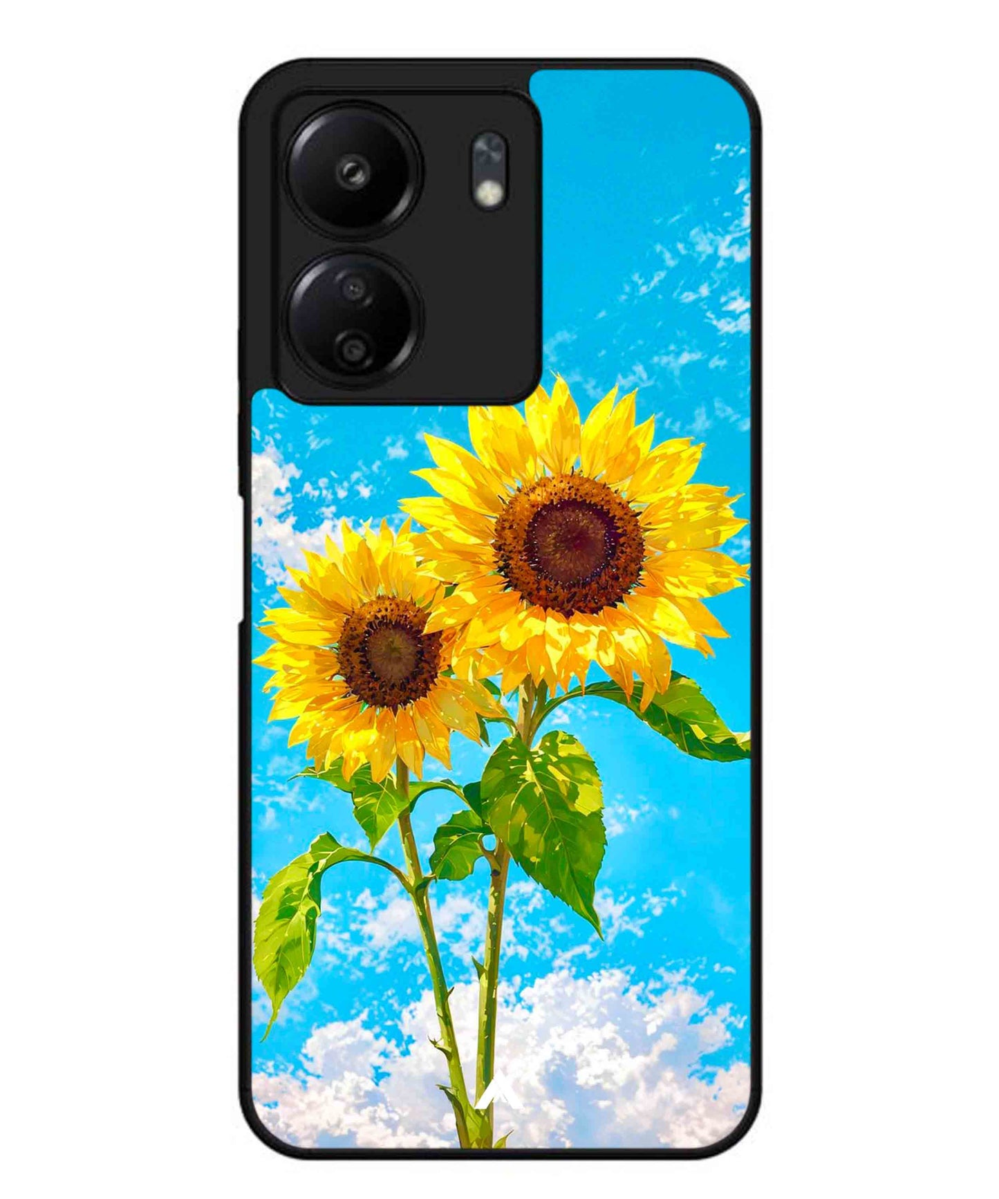 Sunflower Metal Back Cover Phone Case for Xiaomi Redmi 13C 4G
