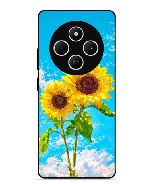 Sunflower Metal Back Cover Phone Case for Xiaomi Redmi 14C