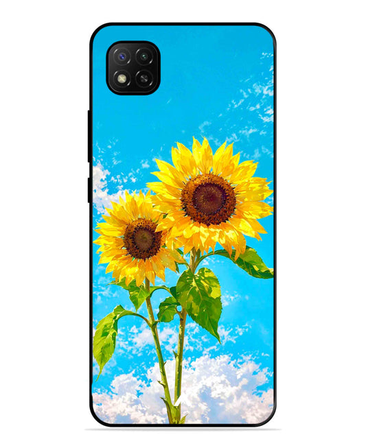 Sunflower Metal Back Cover Phone Case for Xiaomi Redmi 9C