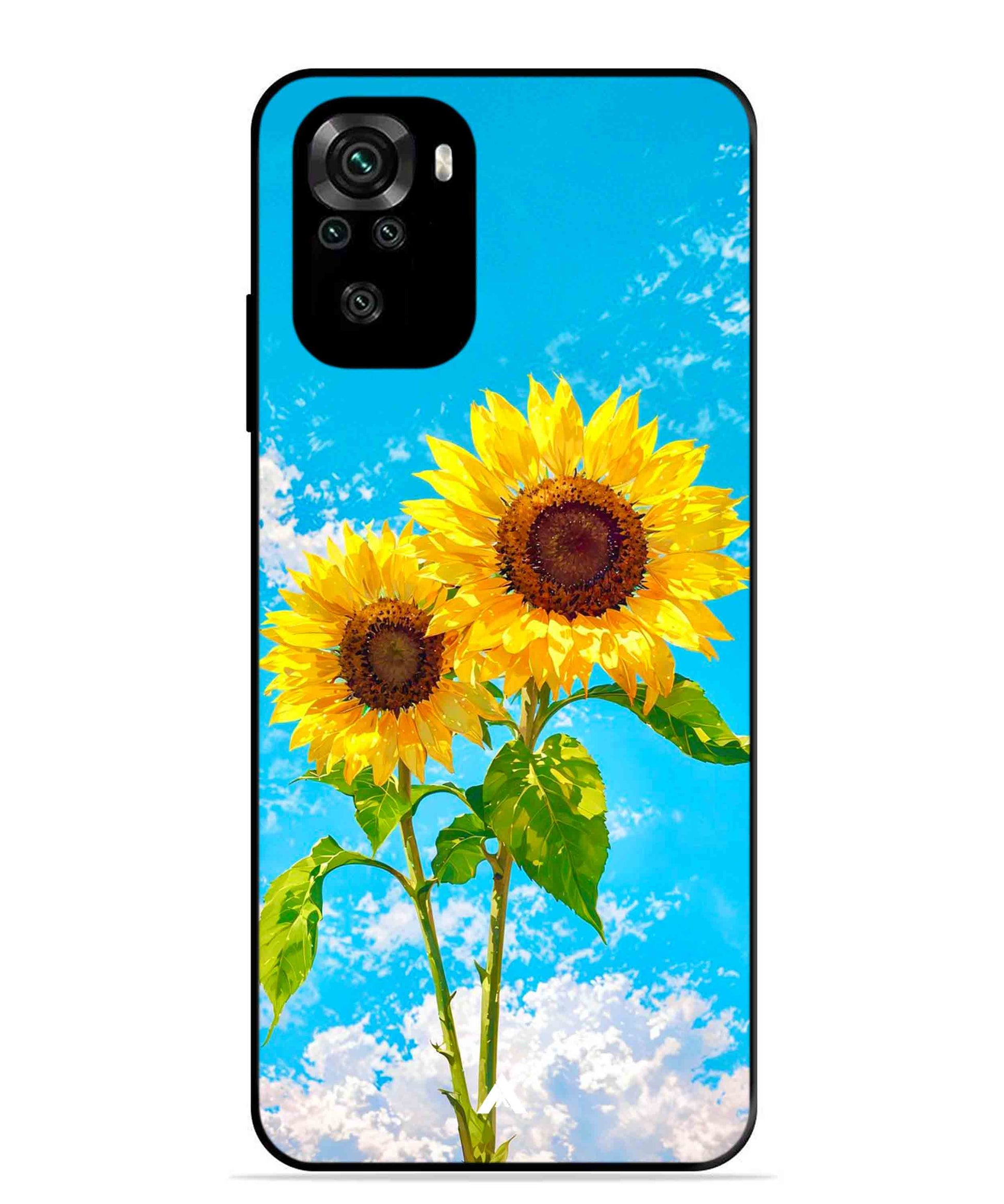Sunflower Metal Back Cover Phone Case for Xiaomi Redmi Note 10