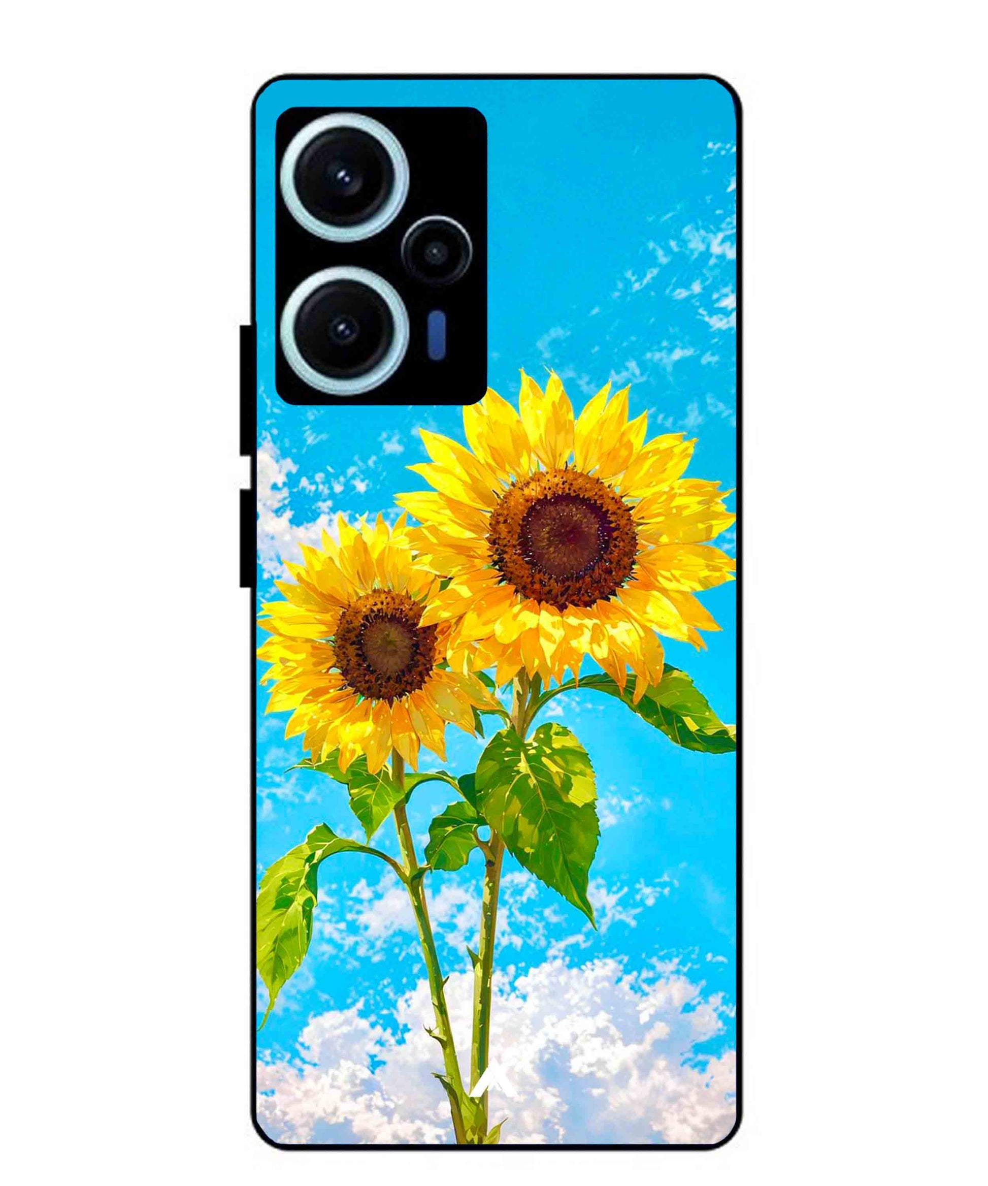 Sunflower Metal Back Cover Phone Case for Xiaomi Redmi Note 12 Turbo