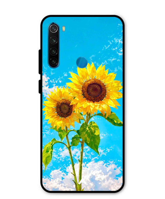 Sunflower Metal Back Cover Phone Case for Xiaomi Redmi Note 8