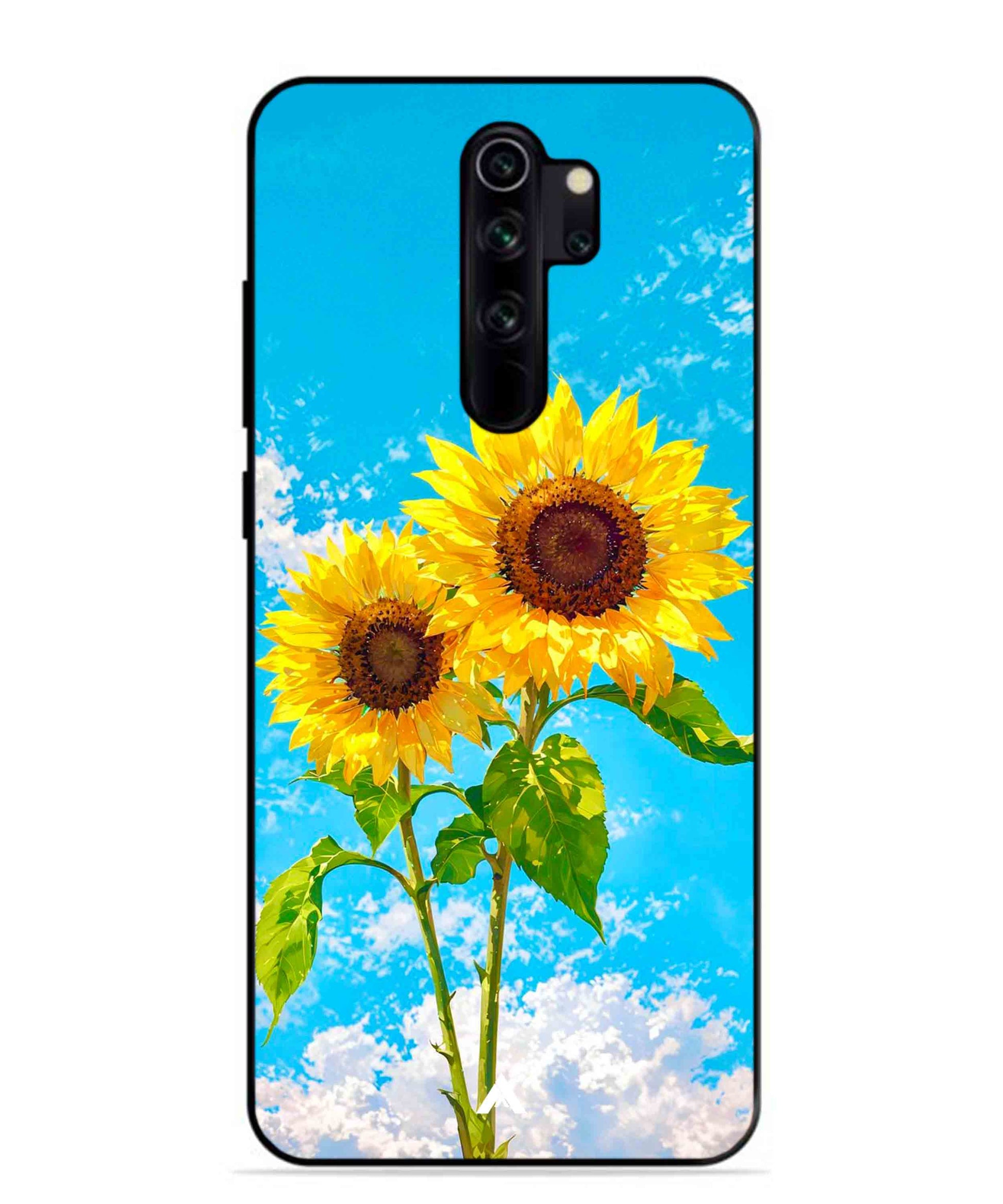 Sunflower Metal Back Cover Phone Case for Xiaomi Redmi Note 8 Pro
