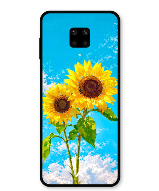 Sunflower Metal Back Cover Phone Case for Xiaomi Redmi Note 9 Pro