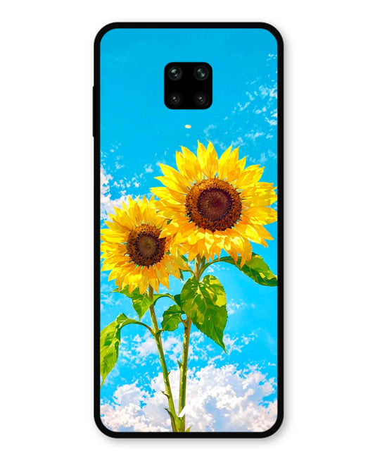 Sunflower Metal Back Cover Phone Case for Xiaomi Redmi Note 9 Pro Max