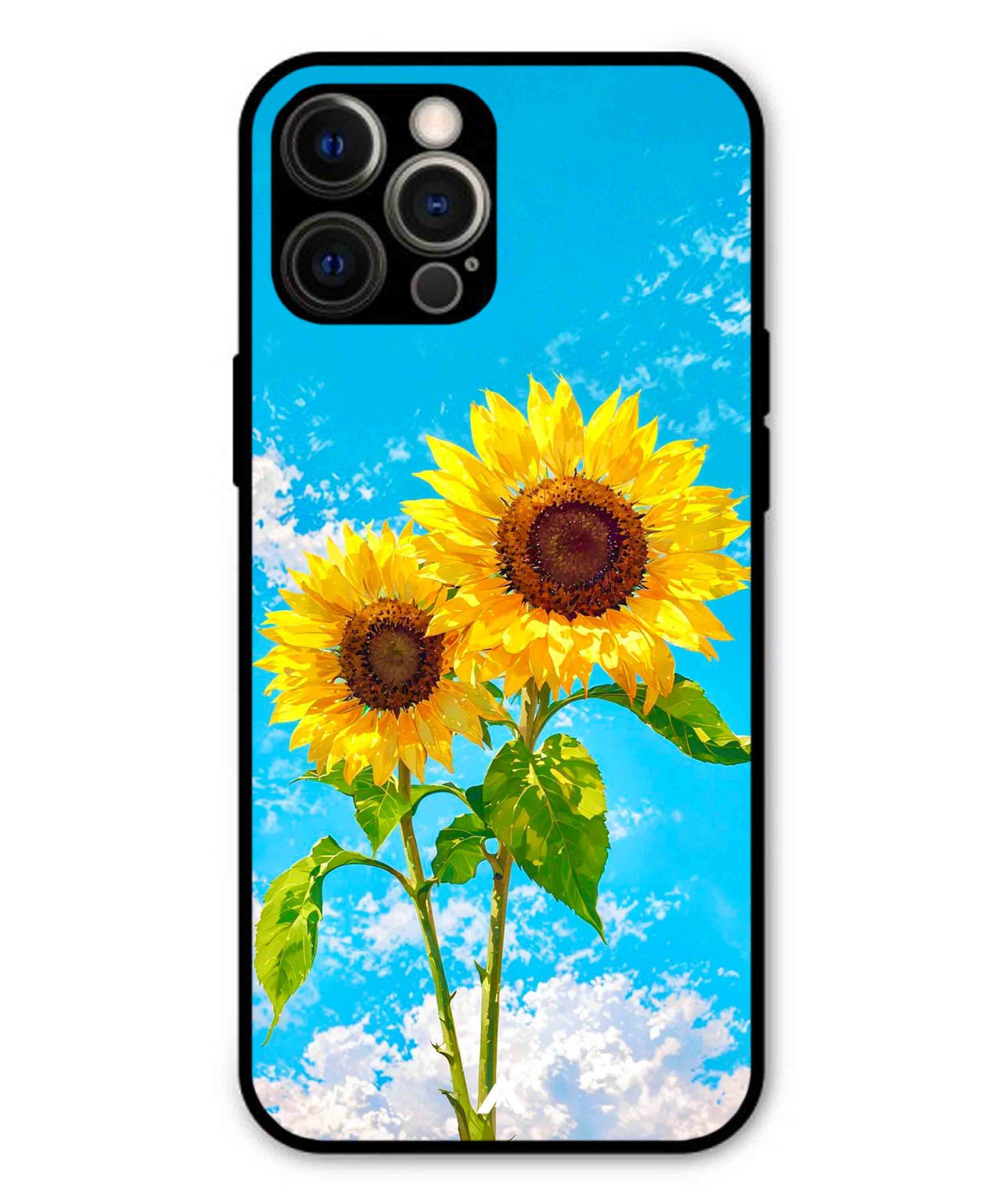 Sunflower Metal Back Cover Phone Case for iPhone 12 Pro Max