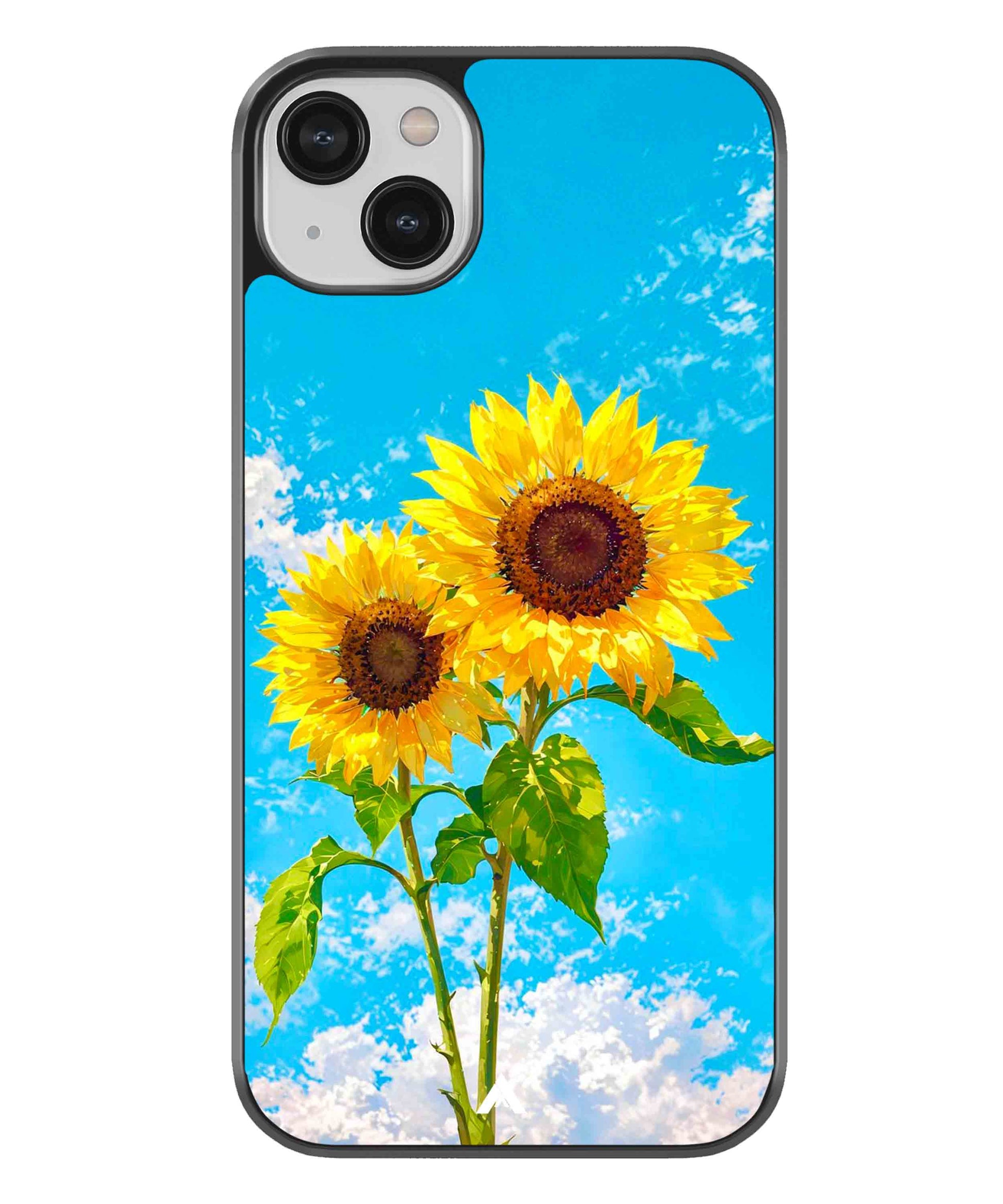 Sunflower Metal Back Cover Phone Case for iPhone 13