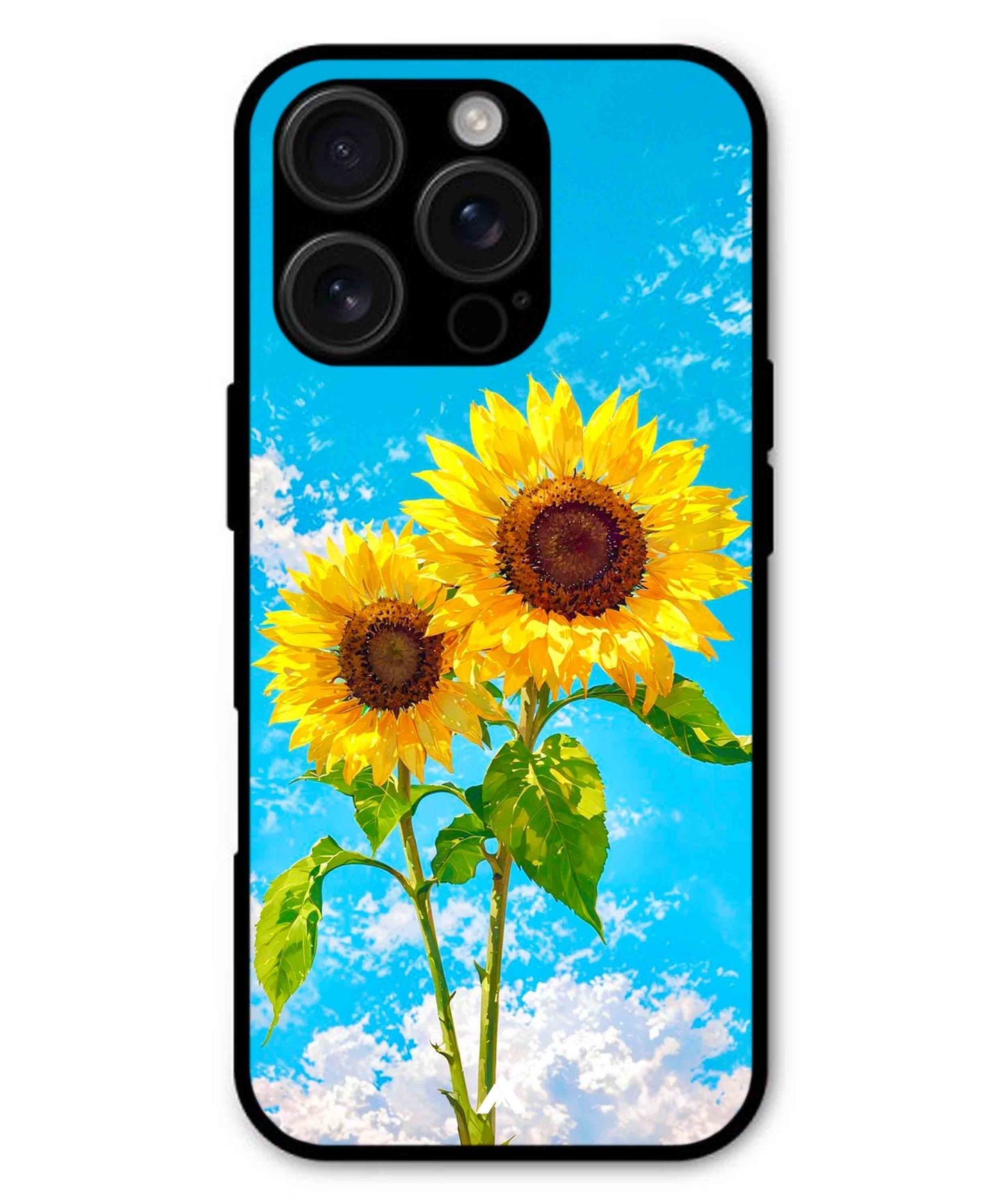 Sunflower Metal Back Cover Phone Case for iPhone 16 Pro