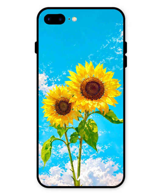 Sunflower Metal Back Cover Phone Case for iPhone 7 Plus