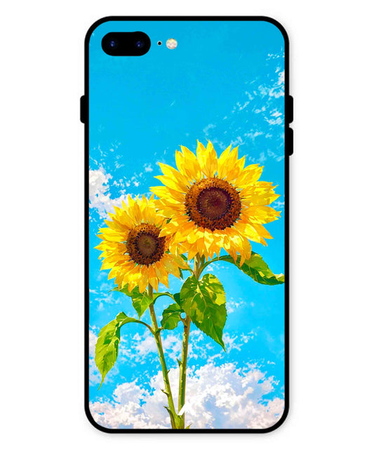 Sunflower Metal Back Cover Phone Case for iPhone 8 Plus