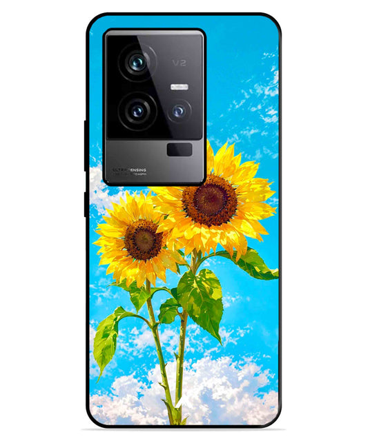 Sunflower Metal Back Cover Phone Case for iQOO 11