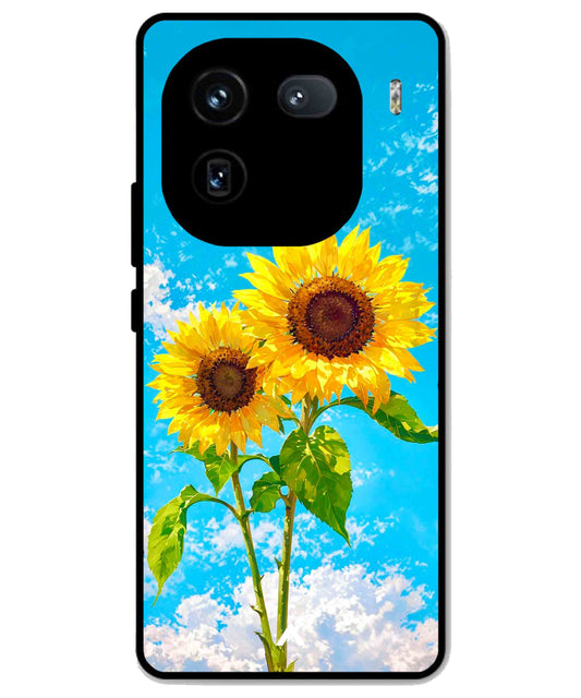 Sunflower Metal Back Cover Phone Case for iQOO 12