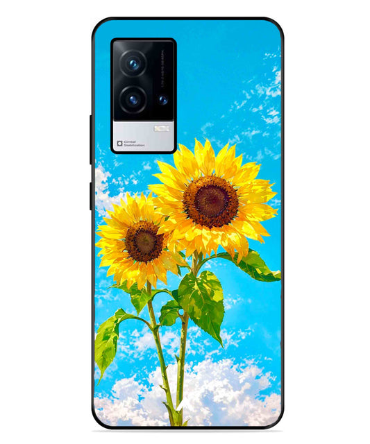 Sunflower Metal Back Cover Phone Case for iQOO 8