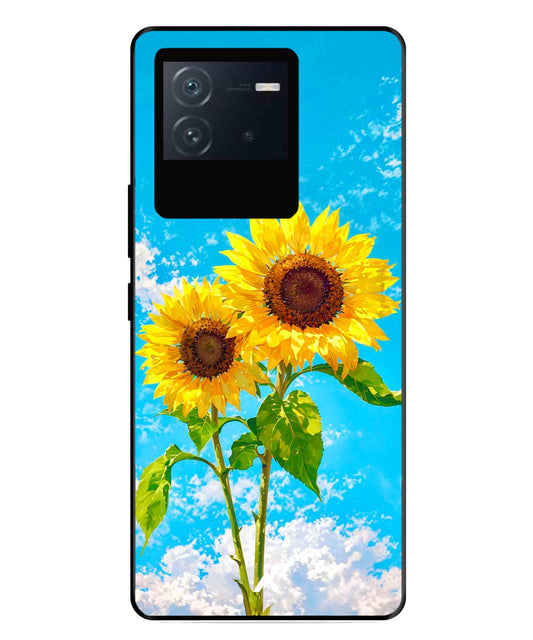 Sunflower Metal Back Cover Phone Case for iQOO Neo 6