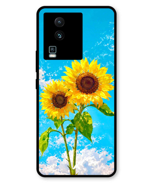 Sunflower Metal Back Cover Phone Case for iQOO Neo 7 Pro