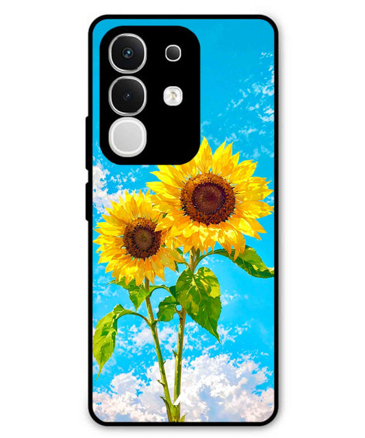 Sunflower Metal Back Cover Phone Case for iQOO Z10x