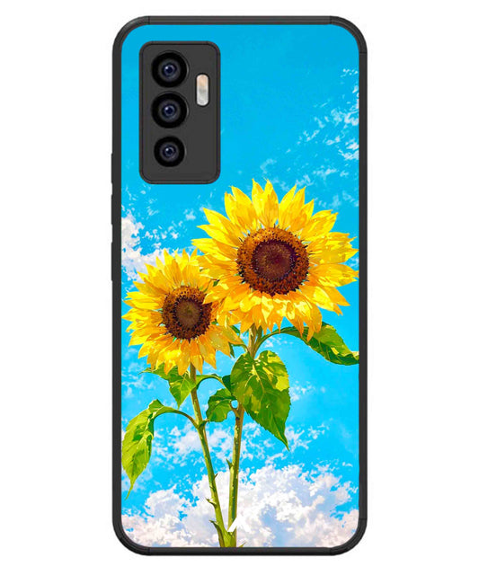 Sunflower Metal Back Cover Phone Case for iQOO Z6