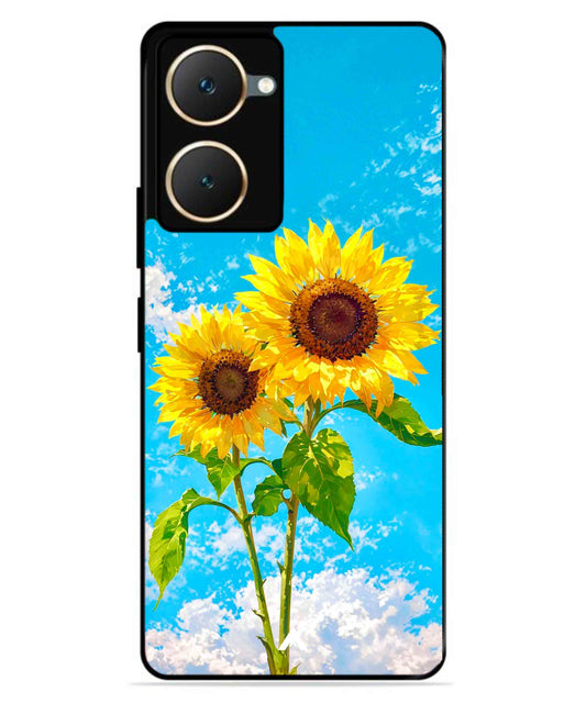 Sunflower Metal Back Cover Phone Case for iQOO Z9 Lite