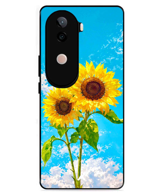 Sunflower Metal Back Cover Phone Case for iQOO Z9s
