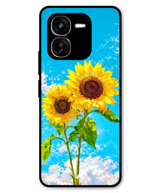 Sunflower Metal Back Cover Phone Case for iQOO Z9x