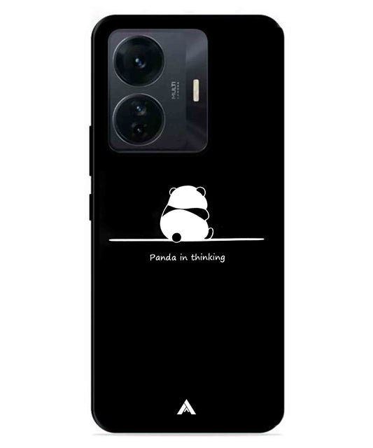 Thinking Panda Metal Back Cover Phone Case for IQOO Z6 Pro