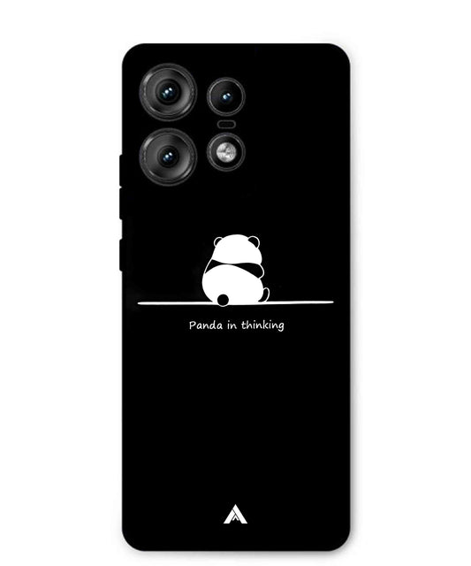 Thinking Panda Metal Back Cover Phone Case for Moto Edge 50 Pro