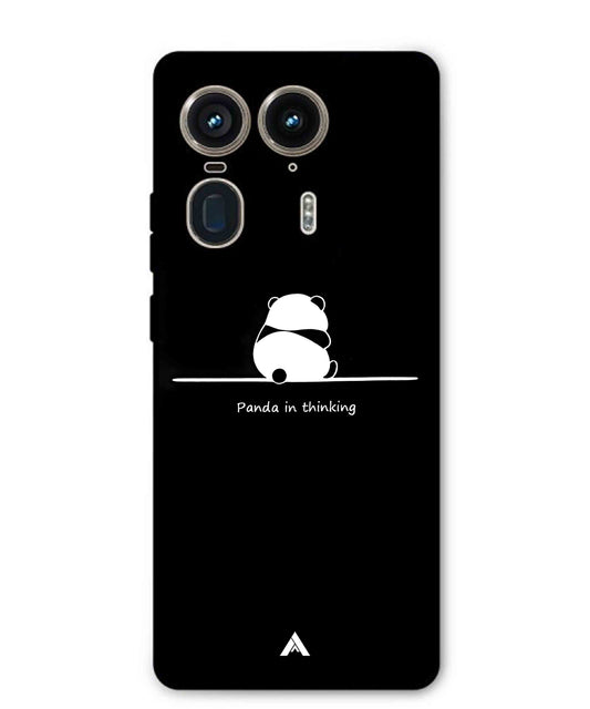 Thinking Panda Metal Back Cover Phone Case for Moto Edge 50 Ultra