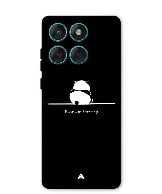 Thinking Panda Metal Back Cover Phone Case for Moto Edge 60 Fusion