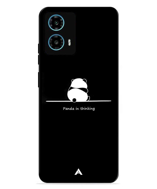 Thinking Panda Metal Back Cover Phone Case for Moto G34