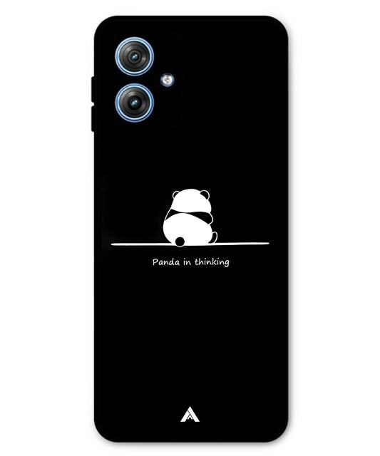 Thinking Panda Metal Back Cover Phone Case for Moto G54
