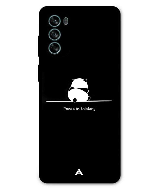 Thinking Panda Metal Back Cover Phone Case for Moto G62