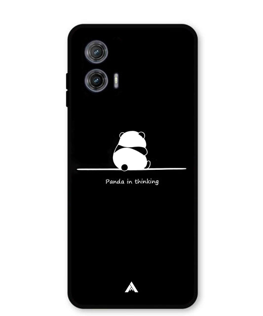 Thinking Panda Metal Back Cover Phone Case for Moto G73