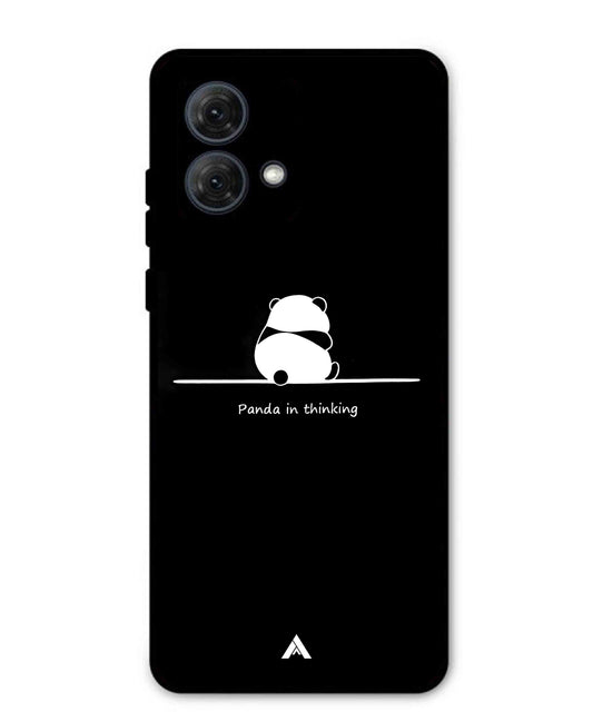 Thinking Panda Metal Back Cover Phone Case for Moto G84