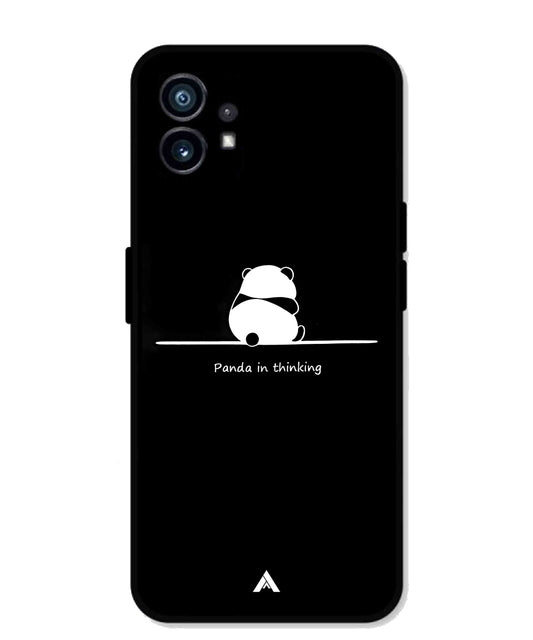 Thinking Panda Metal Back Cover Phone Case for Nothing Phone 1
