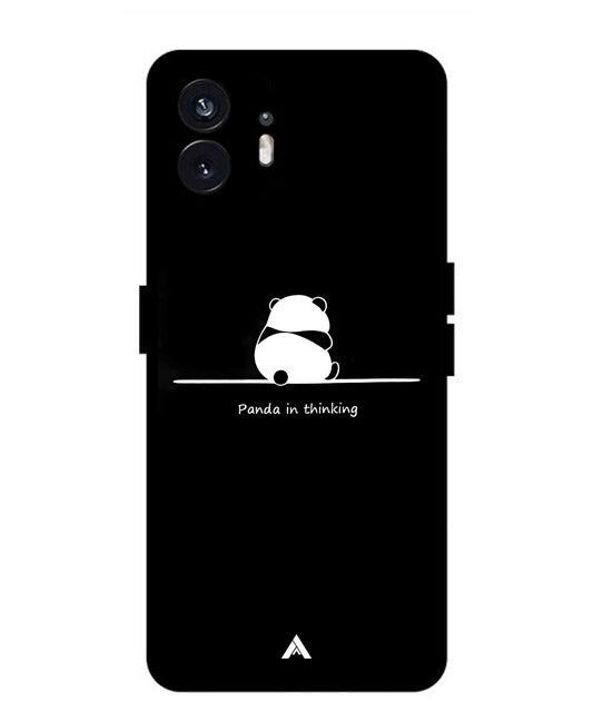 Thinking Panda Metal Back Cover Phone Case for Nothing Phone 2a Plus