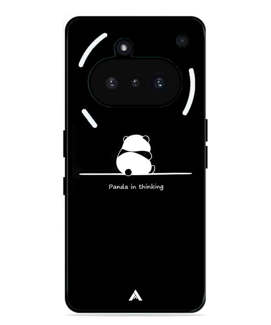 Thinking Panda Metal Back Cover Phone Case for Nothing Phone 3a