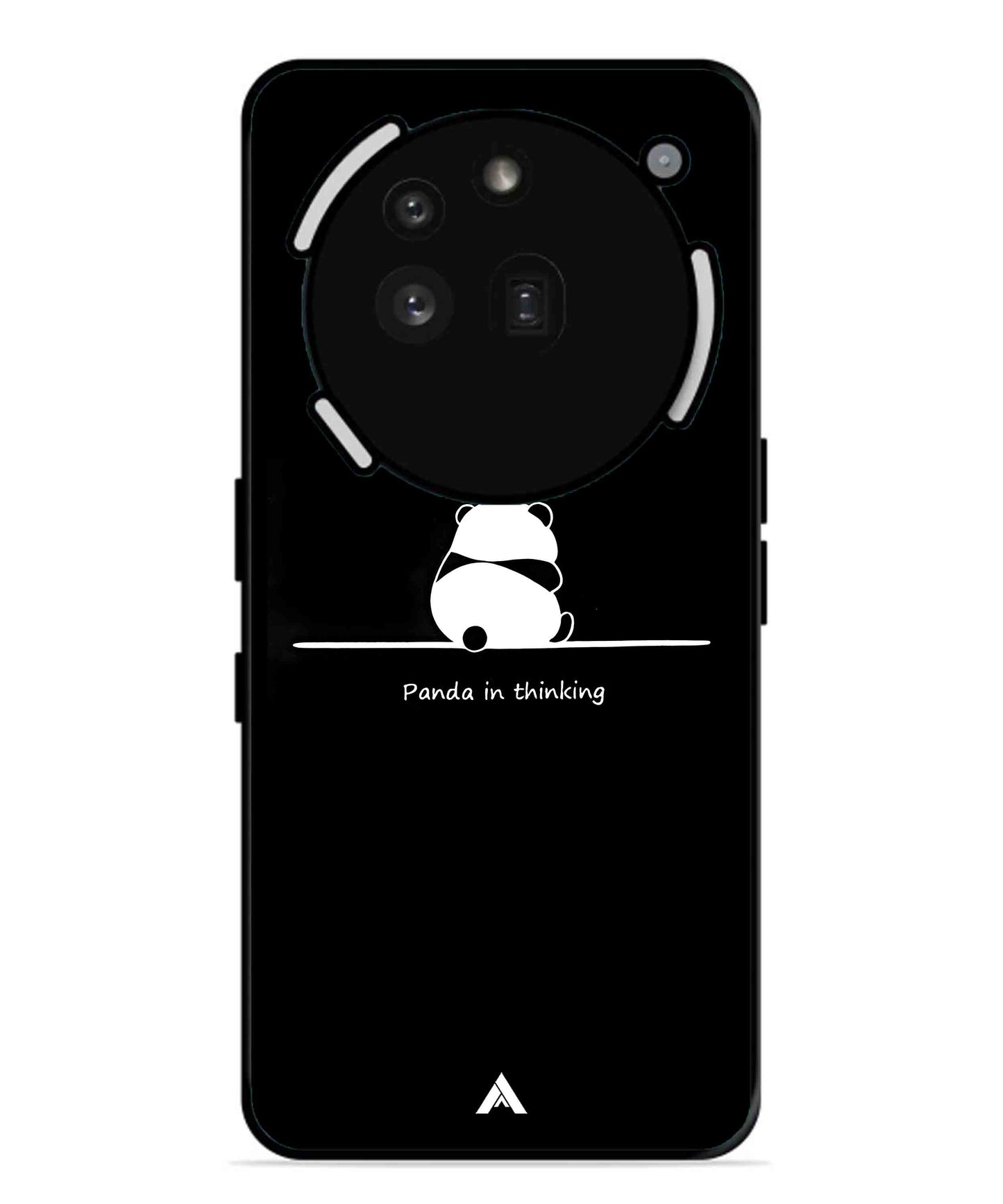 Thinking Panda Metal Back Cover Phone Case for Nothing Phone 3a Pro