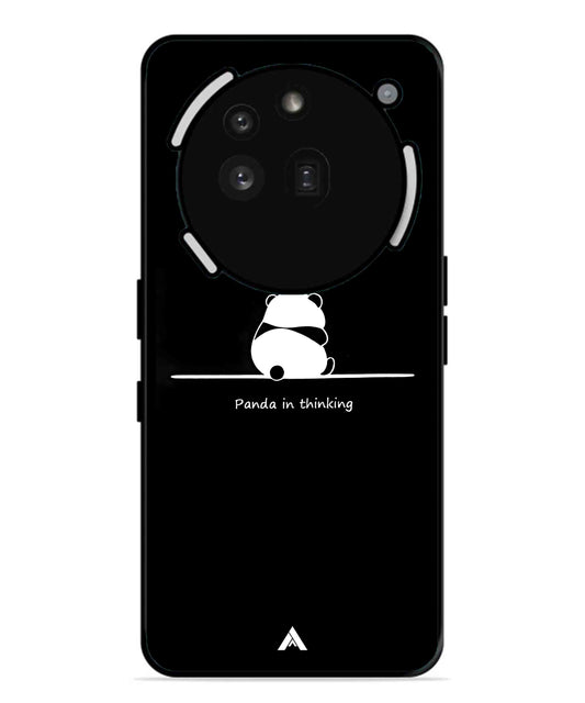 Thinking Panda Metal Back Cover Phone Case for Nothing Phone 3a Pro