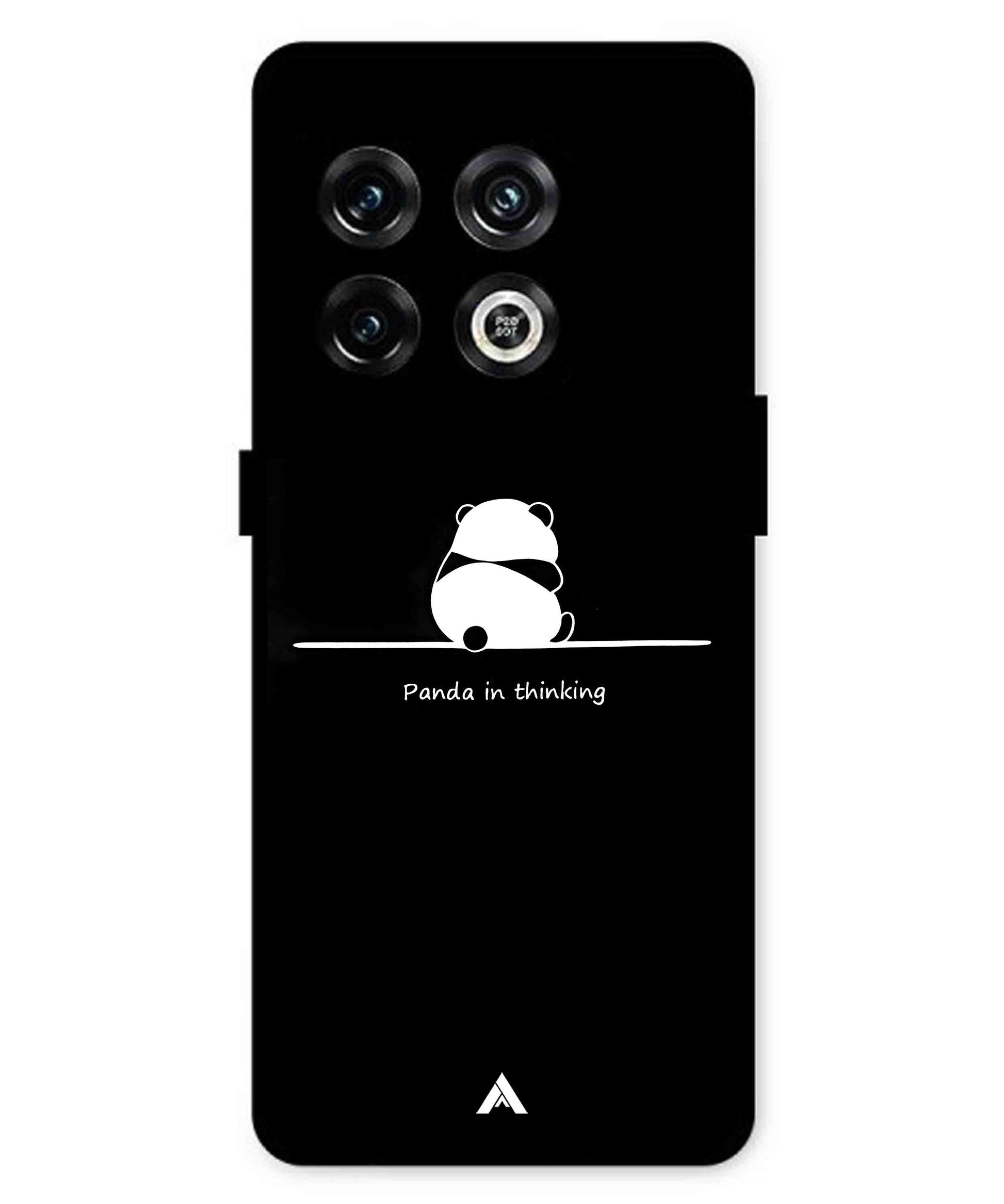 Thinking Panda Metal Back Cover Phone Case for Oneplus 10 Pro