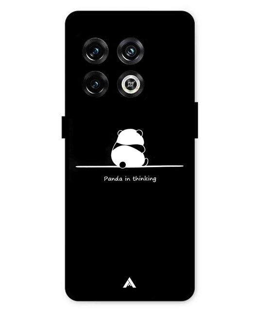 Thinking Panda Metal Back Cover Phone Case for Oneplus 10 Pro
