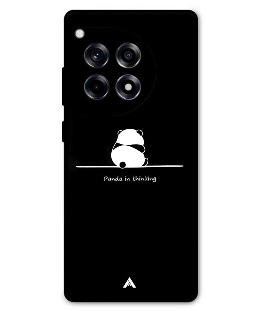 Thinking Panda Metal Back Cover Phone Case for Oneplus 12R