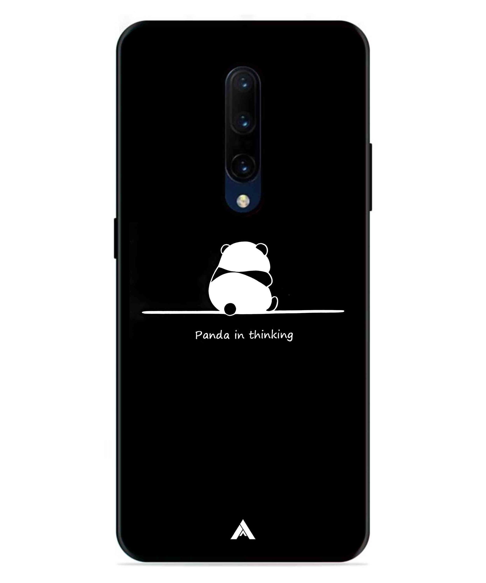 Thinking Panda Metal Back Cover Phone Case for Oneplus 7 Pro