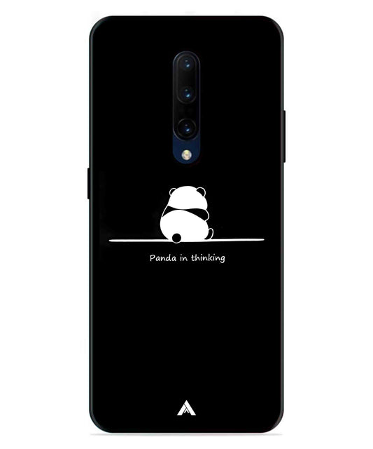 Thinking Panda Metal Back Cover Phone Case for Oneplus 7 Pro
