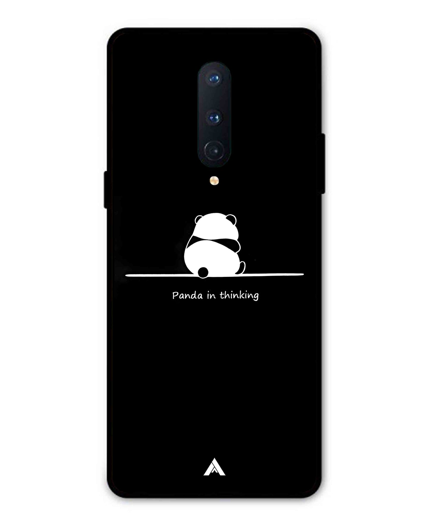 Thinking Panda Metal Back Cover Phone Case for Oneplus 8