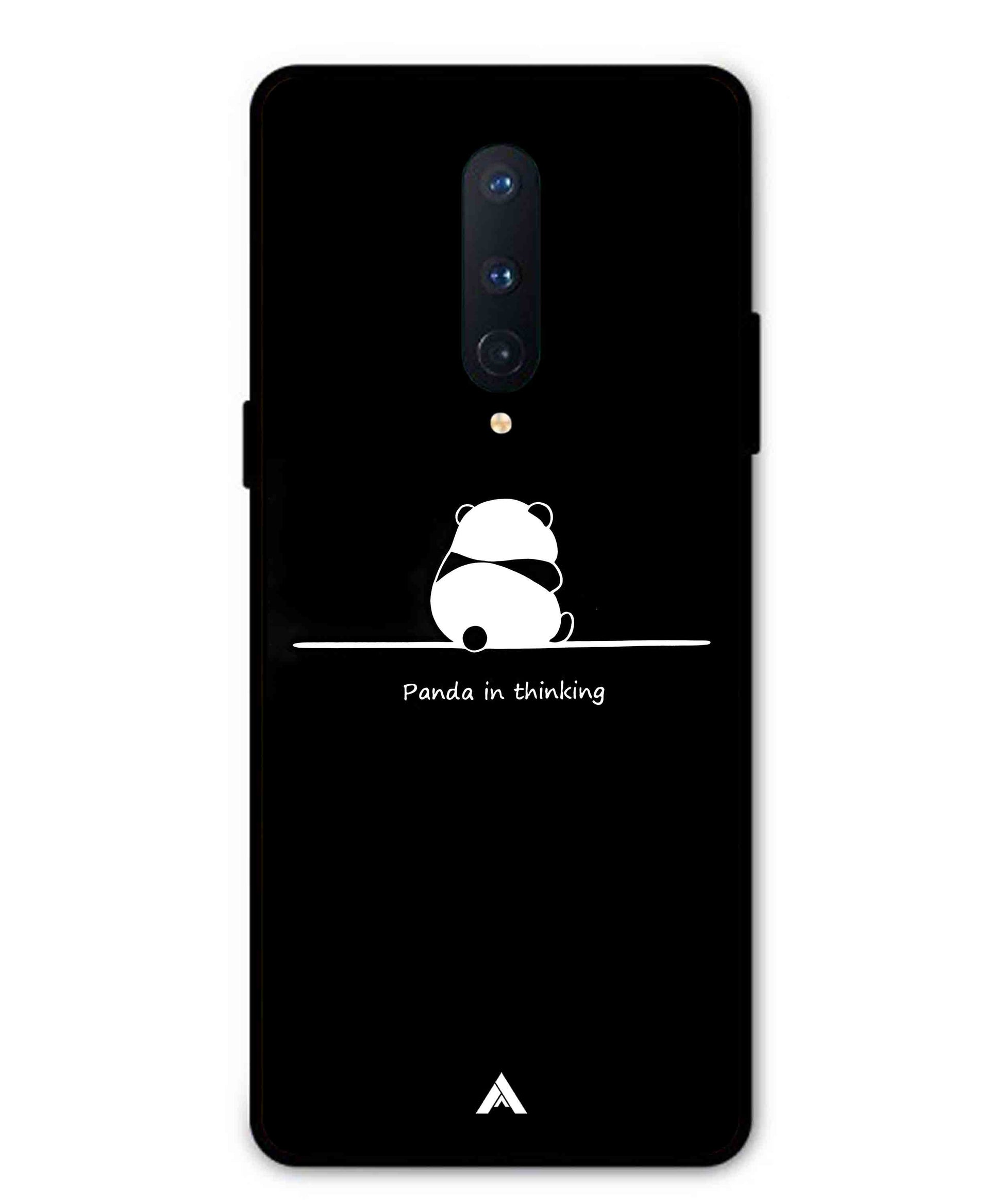 Thinking Panda Metal Back Cover Phone Case for Oneplus 8