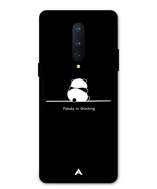 Thinking Panda Metal Back Cover Phone Case for Oneplus 8