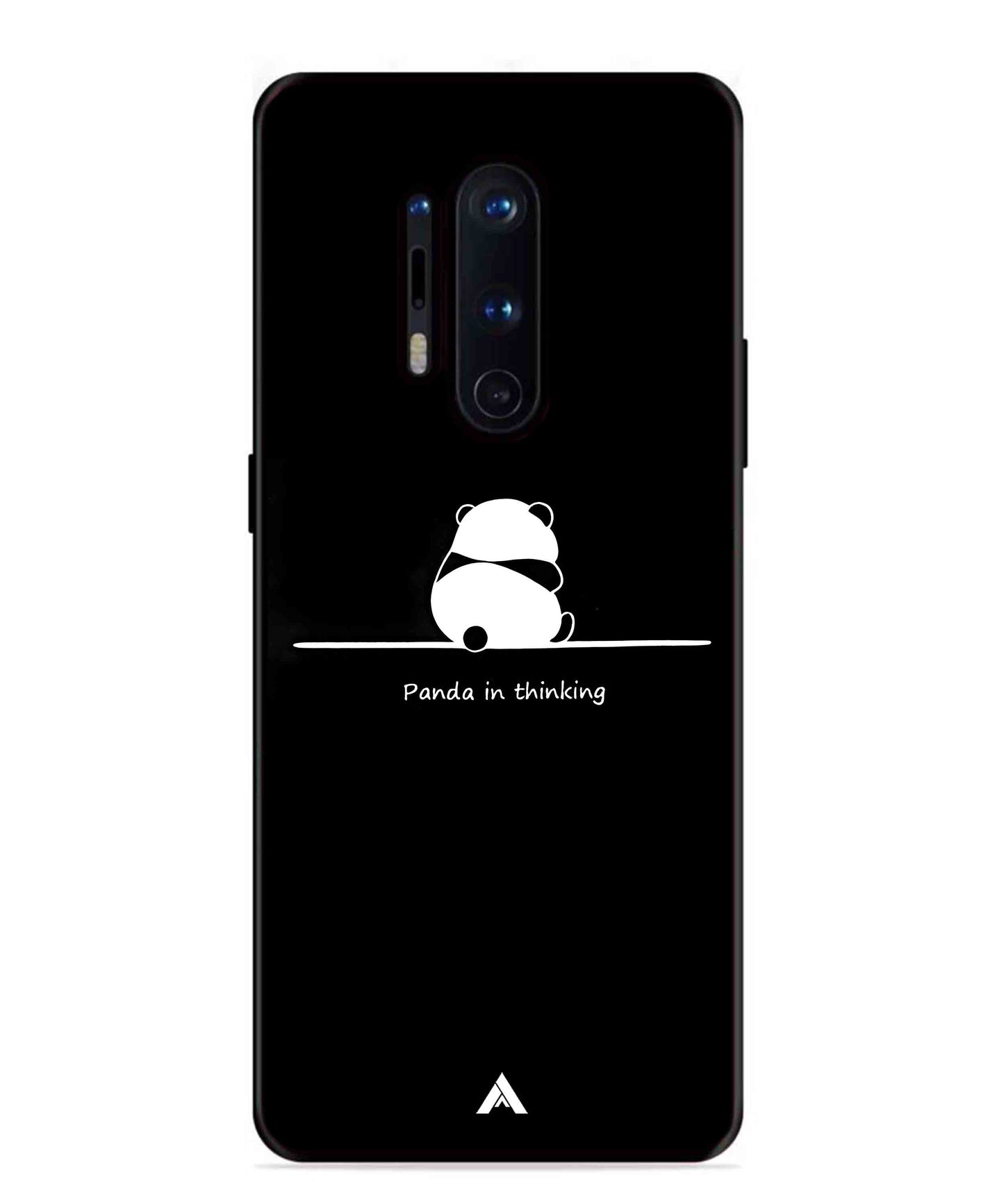Thinking Panda Metal Back Cover Phone Case for Oneplus 8 Pro