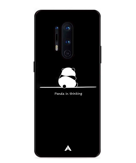 Thinking Panda Metal Back Cover Phone Case for Oneplus 8 Pro
