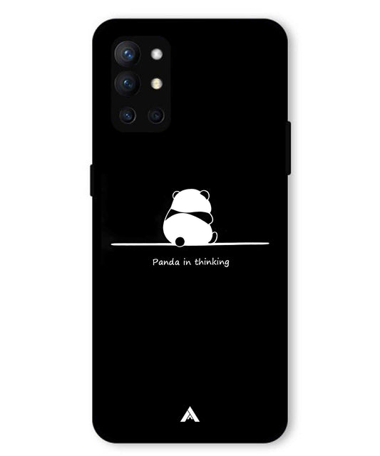 Thinking Panda Metal Back Cover Phone Case for Oneplus 9R
